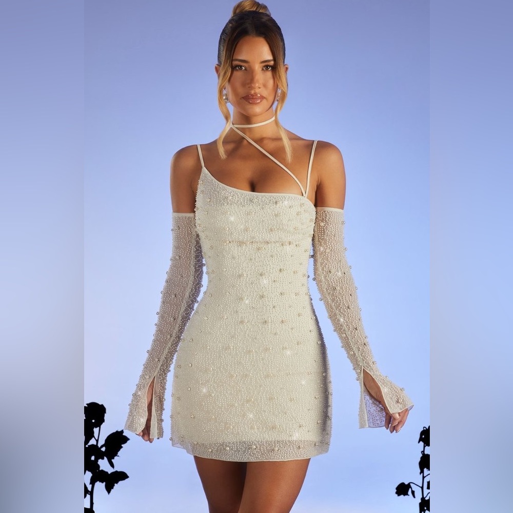 Oh Polly Soho white Ivory Asymmetrical Dress